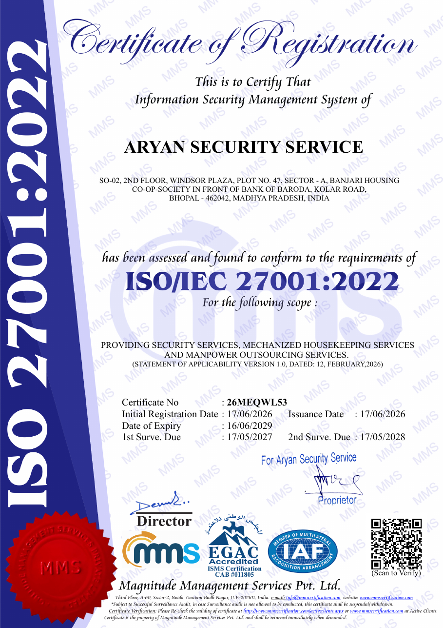 ISO/IEC 27001:2022 certificate
