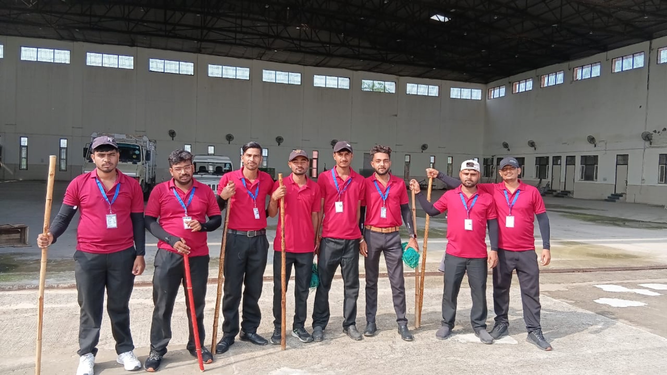 Aryan housekeeping team at an industrial facility